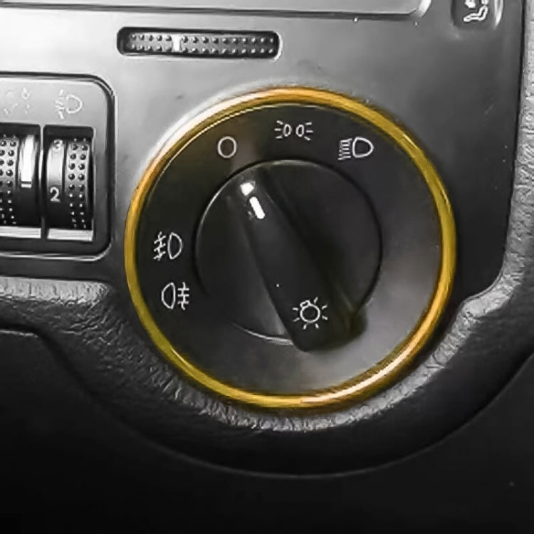 Car headlight switch decorative ring, gold trim around rotary light control