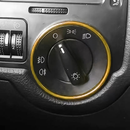 Car headlight switch decorative ring, gold trim around rotary light control