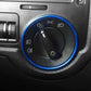 Car headlight switch decorative ring, blue trim around headlight switch dial