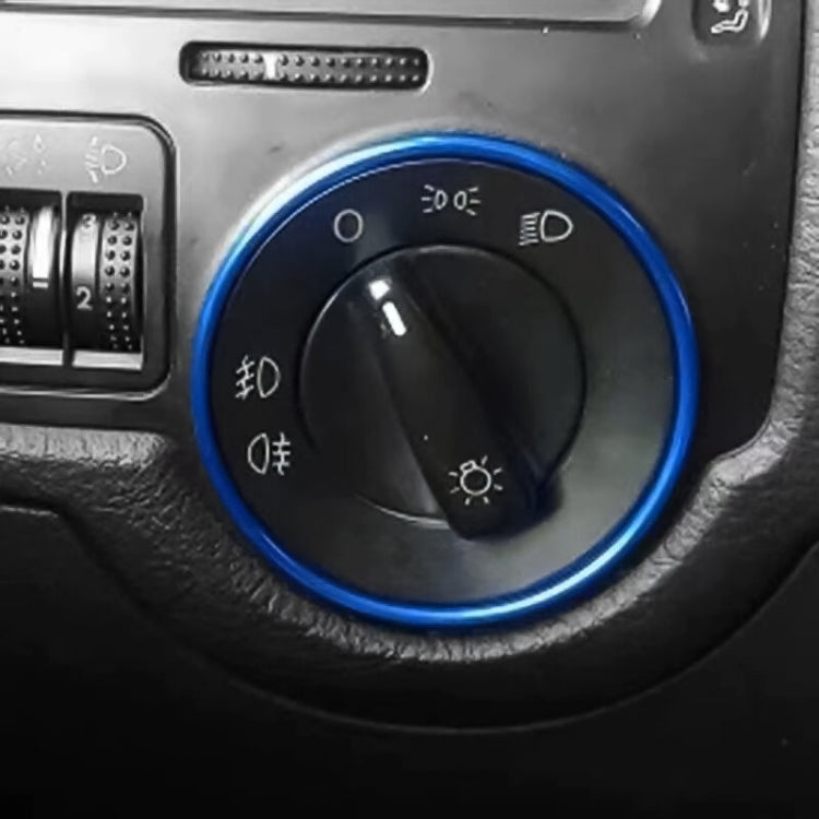Car headlight switch decorative ring, blue trim around headlight switch dial