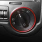 Car headlight switch decorative ring, red trim around headlight switch dial