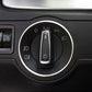 Car headlight switch decorative ring, silver outline around rotary light control