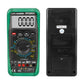 Green digital multimeter front and black back panel