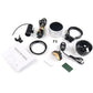 Tachometer accessory kit with control cables, mounting ring, brackets, and instruction manual