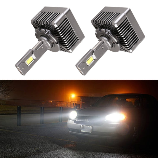LED headlight conversion module set with metal heat sinks, LED base, and wiring