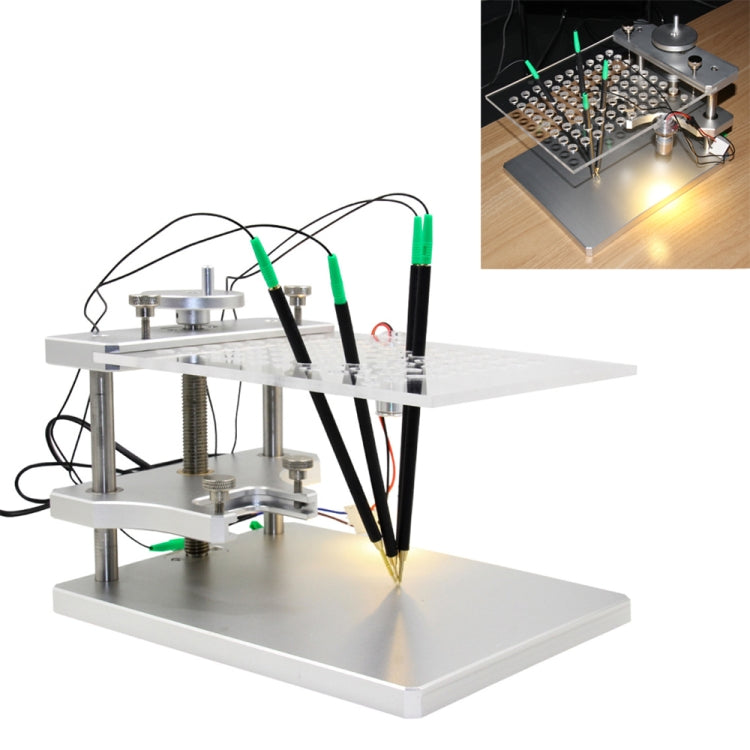 Aluminum alloy ECU/BDM test stand with perforated PCB plate and mounting posts