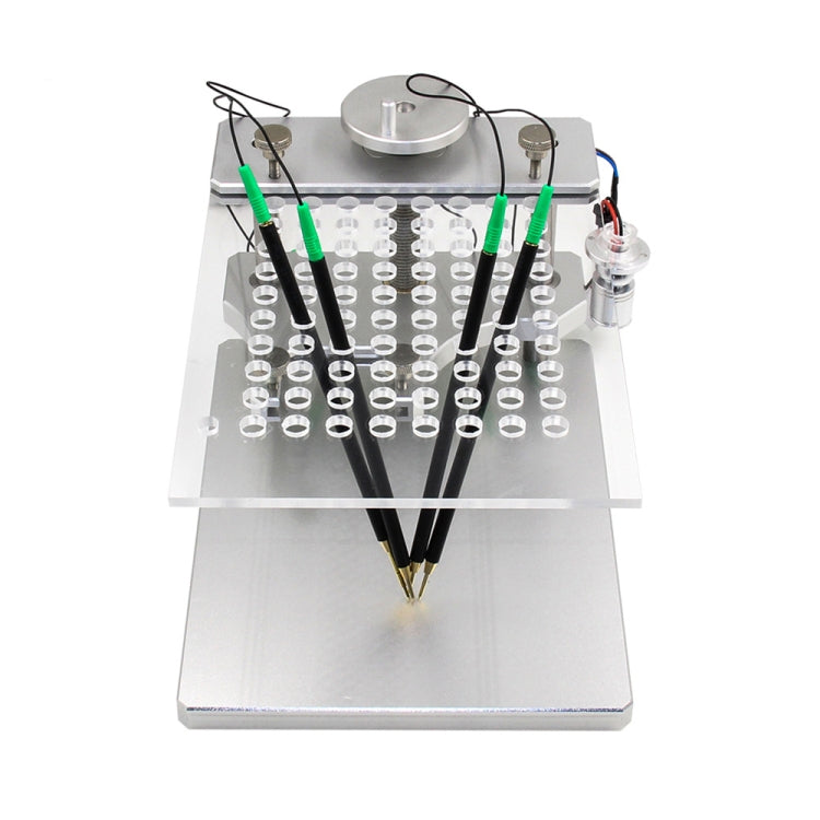 Aluminum alloy ECU/BDM test stand with round pin holes and central clamp post