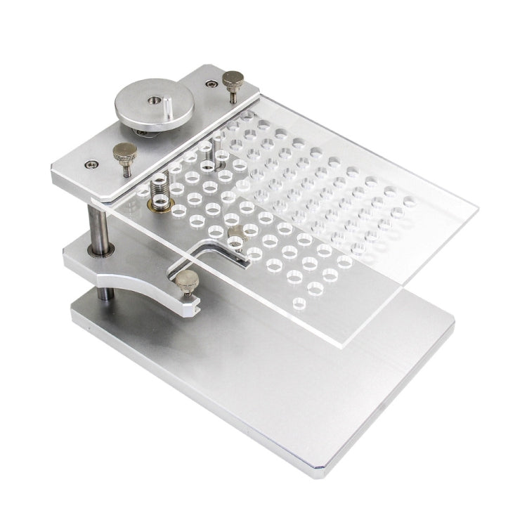 Aluminum alloy ECU/BDM test stand with perforated plate and screw-on support posts