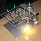 Aluminum alloy ECU/BDM test stand with PCB plate, pins, and mounted components