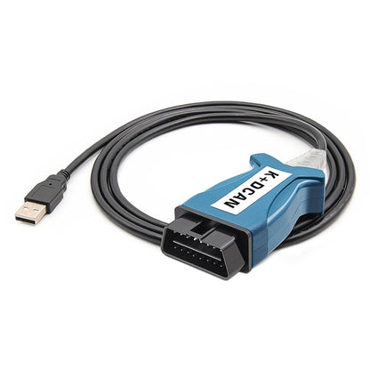 Blue and black USB OBD diagnostic cable with connector and USB plug