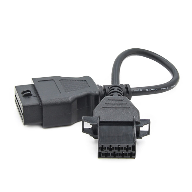 OBD2 conversion cable with two diagnostic connectors, black cable and plugs