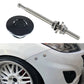 Black quick-pins hood pin with stainless lock bolt and push-button cap