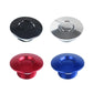 Set of red, blue, black, and silver push-button hood pins with stainless bolts