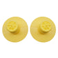 Two yellow bump stop absorbers with domed cap and circular base