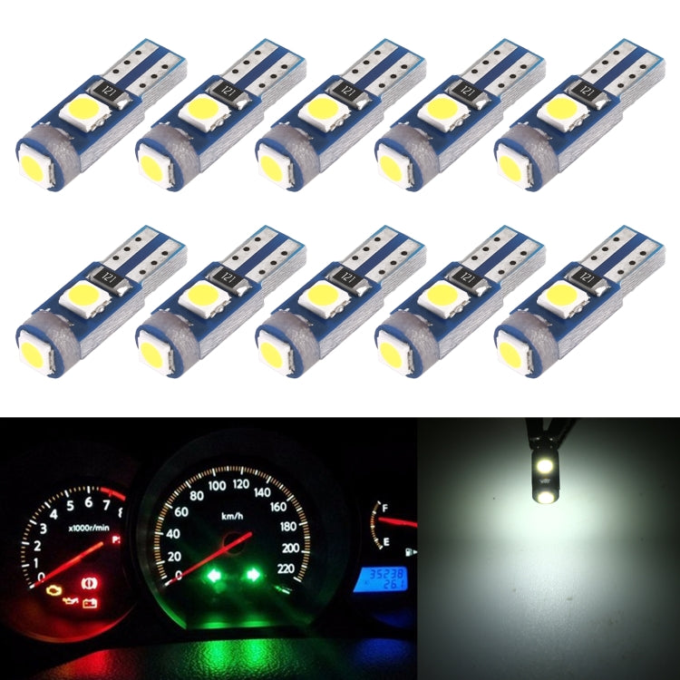 Set of T5 DC12V LED instrument lights with white light glow bulbs