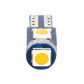 Yellow T5 DC12V instrument panel LED bulb, close-up of top lens