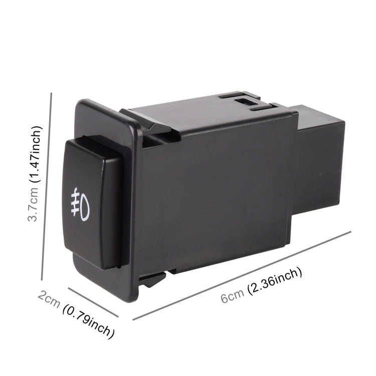 Fog light on-off switch with on/off icon, black module with wire connector