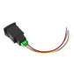 Fog light switch wiring harness with black connector and multicolor leads