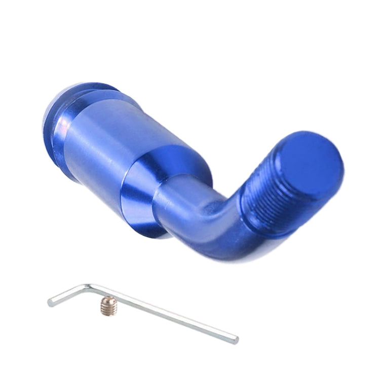 Blue quick-curved gear lever extension rod with threaded top and bottom