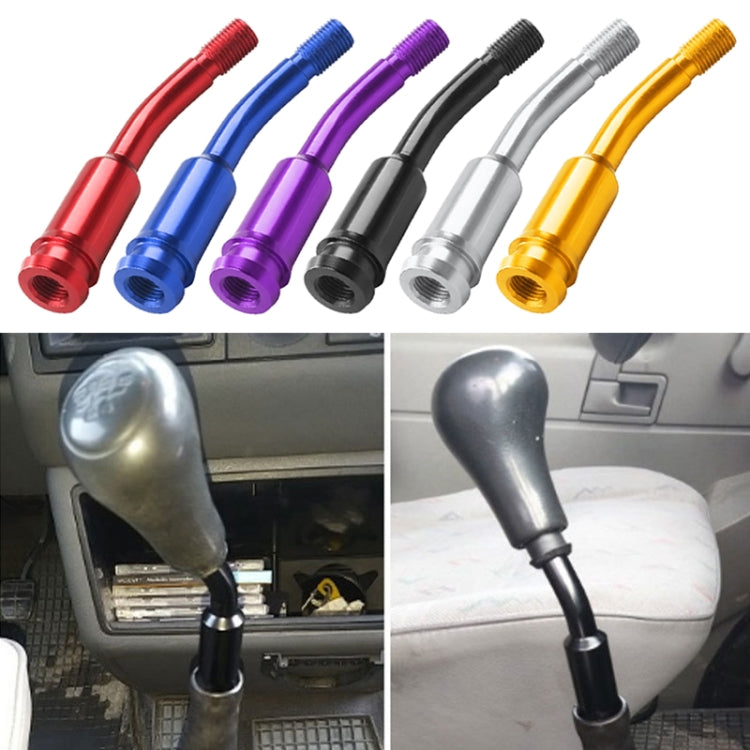 Gear lever extension rod kit with quick-curved adapters, red blue purple black silver gold