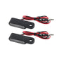 Set of two rectangular black LED turn signals with mounting holes and red wiring