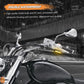 Motorcycle handlebar LED turn signal lights flashing yellow for vehicle direction