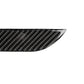 Close-up carbon fiber-look outside handle sticker with dark woven texture and curved edge.