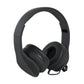Black over-ear headphones with padded earcups and attached cable