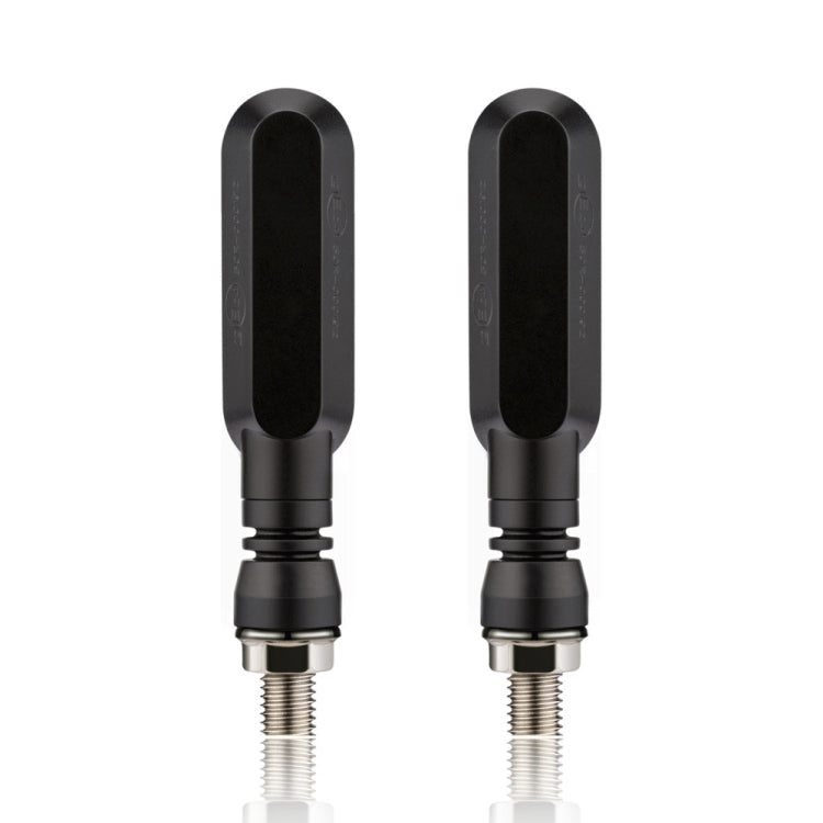 Motorcycle LED turn signal lights, 2-pack, black housings with threaded mounting stems