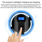 Black air pump control panel with digital pressure readout and illuminated ring