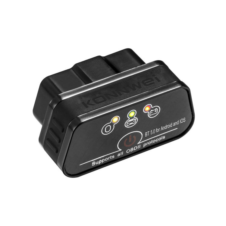 Black OBD2 Bluetooth 5.0 car diagnostic scanner adapter