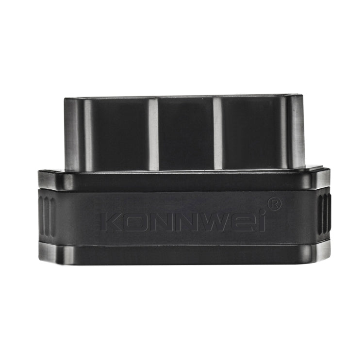 Black OBD2 Bluetooth 5.0 car diagnostic scanner adapter, side view