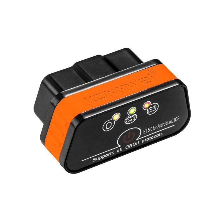 Orange-accent OBD2 Bluetooth 5.0 car diagnostic scanner adapter