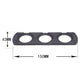 Black three-hole car panel with round openings; approx 150mm wide, 43mm tall