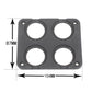 Black 4-hole car charging panel, 104mm wide with circular openings
