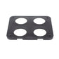 Black 4-hole car charging panel with four circular cutouts and side mounting holes