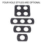 Assorted black 4-hole charging panel styles with different circular cutout layouts