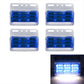 Waterproof LED side marker light set with blue lens and rectangular mounting frame