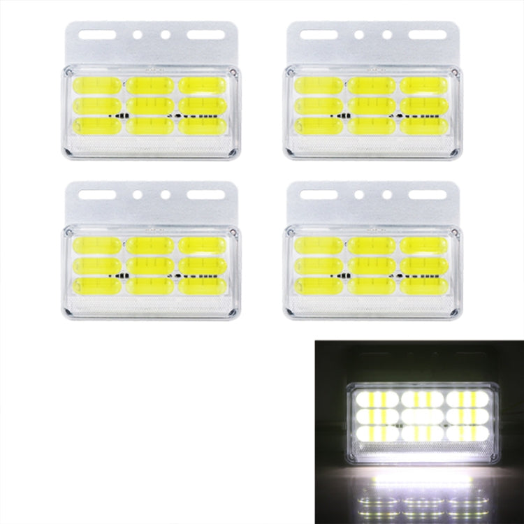 Waterproof LED side marker light set with yellow lens and rectangular mounting frame