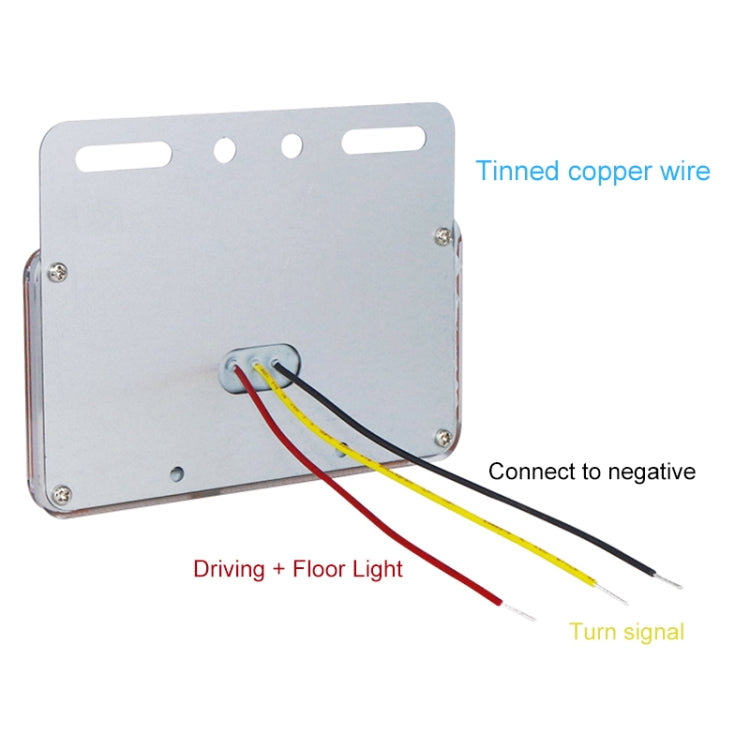 Waterproof LED side marker light with rear wiring leads and mounting plate