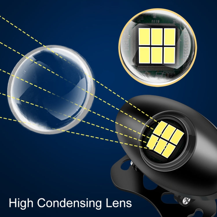 LED reversing light with high-condensing lens, showing yellow LED array