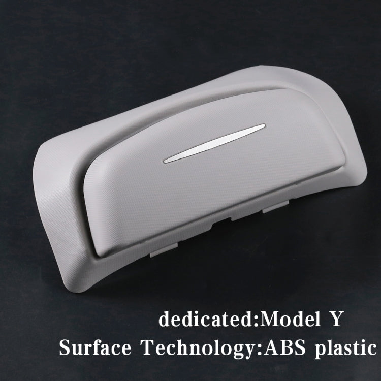 Car overhead glasses storage box cover, light gray ABS-style plastic lid