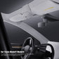 Car overhead glasses storage box in light gray, mounted near headliner