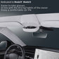 Car overhead glasses storage box near seatbelts, light gray open storage cup