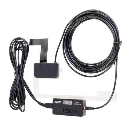 Car DAB+ receiver box with adhesive antenna pad and cable set
