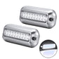 Waterproof stainless steel underwater LED light set, two fixtures with white glow detail