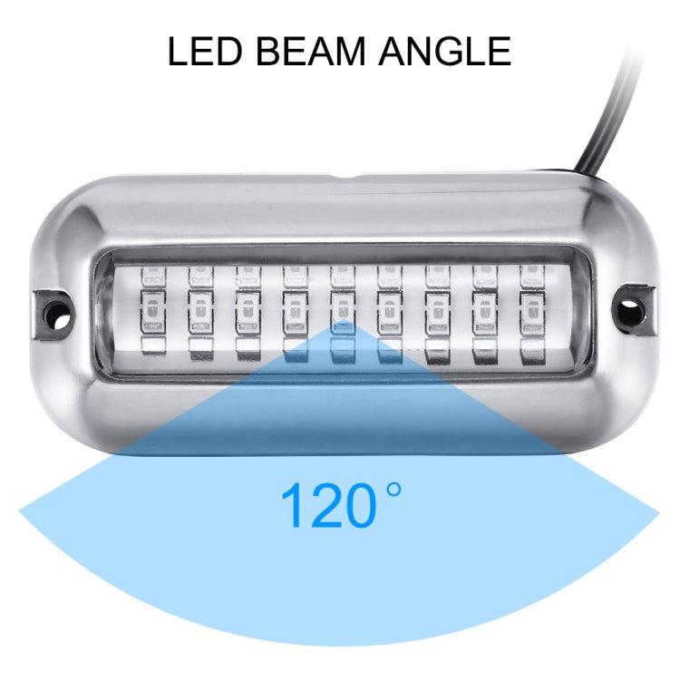 Stainless steel underwater LED light with 120° beam angle indicator