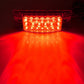 Lit red LED tail light showing bright edge panel illumination