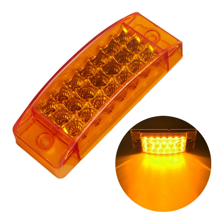 Yellow LED car tail light with clear housing and 21-diode edge glow