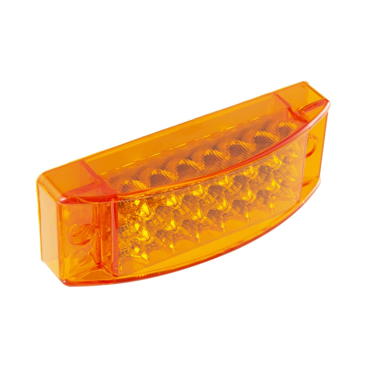 Yellow LED rectangular tail light with 21-diode lens and corner mounting hole